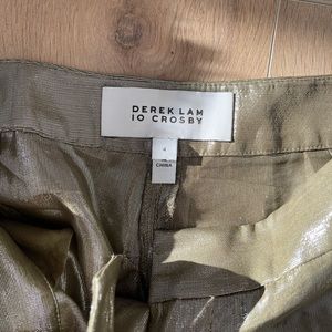 Dereck Lam Flared metallic gold pants